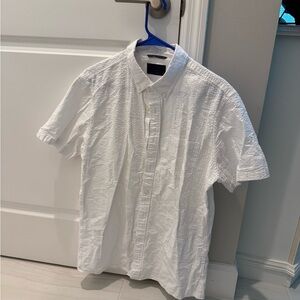 1901 Men's Textured White Button Down Shirt